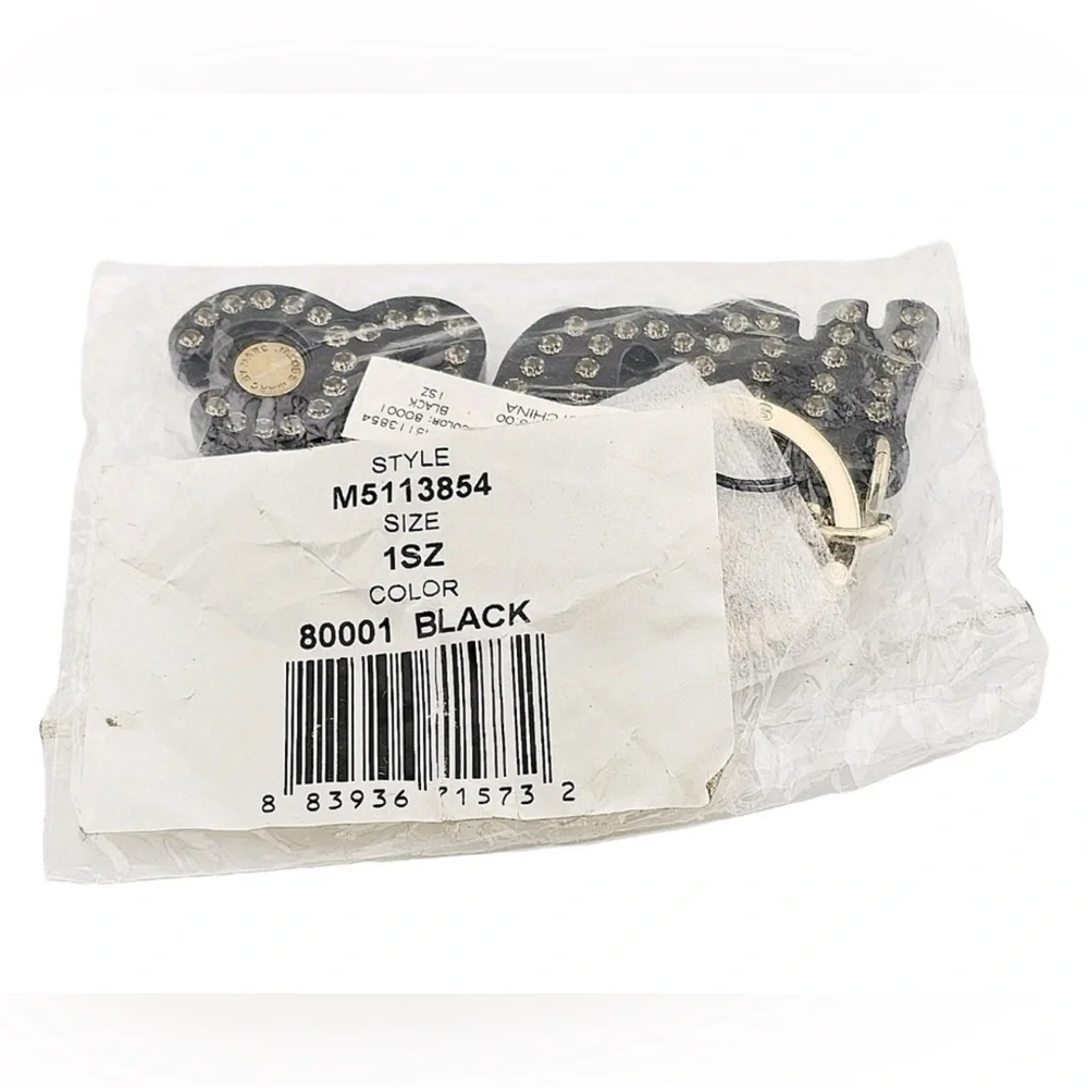Marc Jacobs Large Signature Black and Gold Keychain NEW